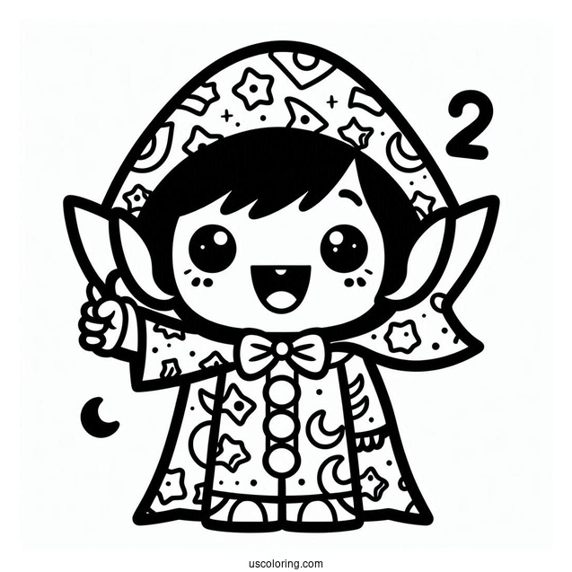 Kawaii Chibi Count Von Count Coloring Page For Preschoolers