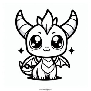 Sypro Coloring Page Kawaii Sparx Coloring Page For Preschoolers