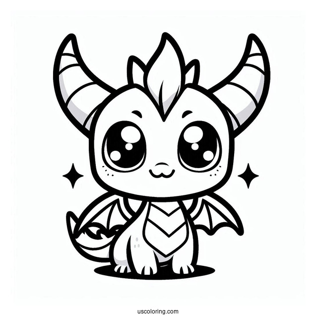 Sypro Coloring Page Kawaii Sparx Coloring Page For Preschoolers