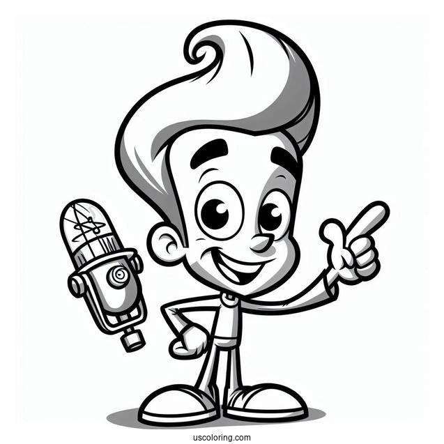 Nickelodeon Coloring Page Of Easy Jimmy Neutron For Preschoolers
