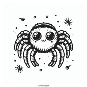 Cute Jumping Spider Coloring Page