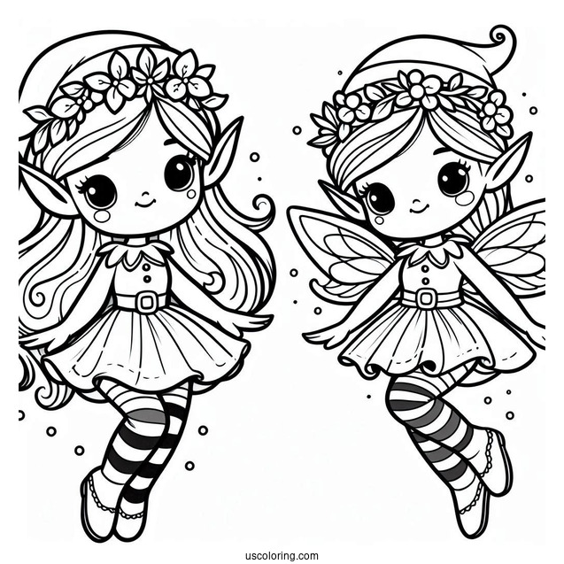 Easy To Color Elf For Toddlers