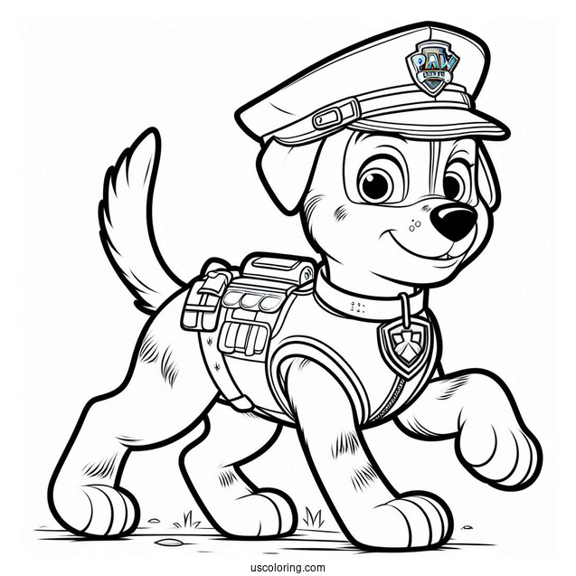 Chase Police Dog Coloring Sheet