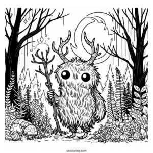 Sprunki Coloring Page Of Brud In A Haunted Forest