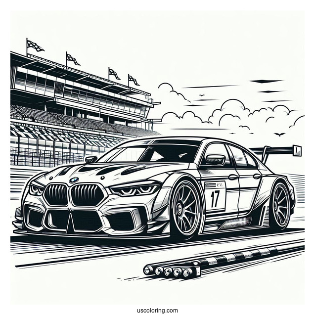 Detailed BMW Race Car To Color