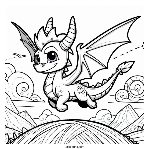 Sypro Coloring Page Flying In The Sky