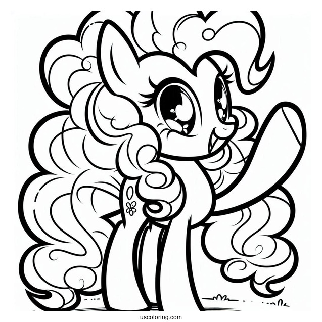 Pinkie Pie Coloring Page High Fiving Equestria Girls Version