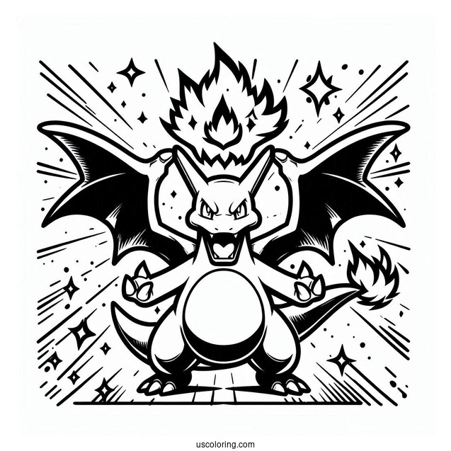 Charizard V Star Explosive Fire Pokemon Card