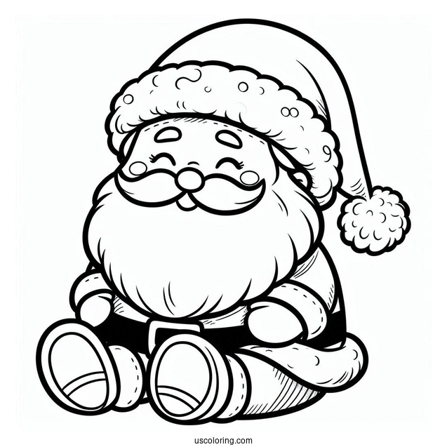 Plump Looking Santa To Color For Kids