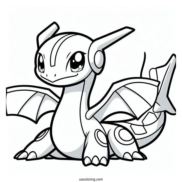 Smiling Rayquaza Coloring Page
