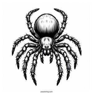 Red Back Venomous Spider Coloring Sheet