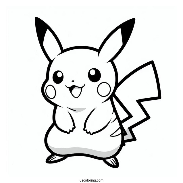 Easy Pikachu Coloring Page For Preschoolers