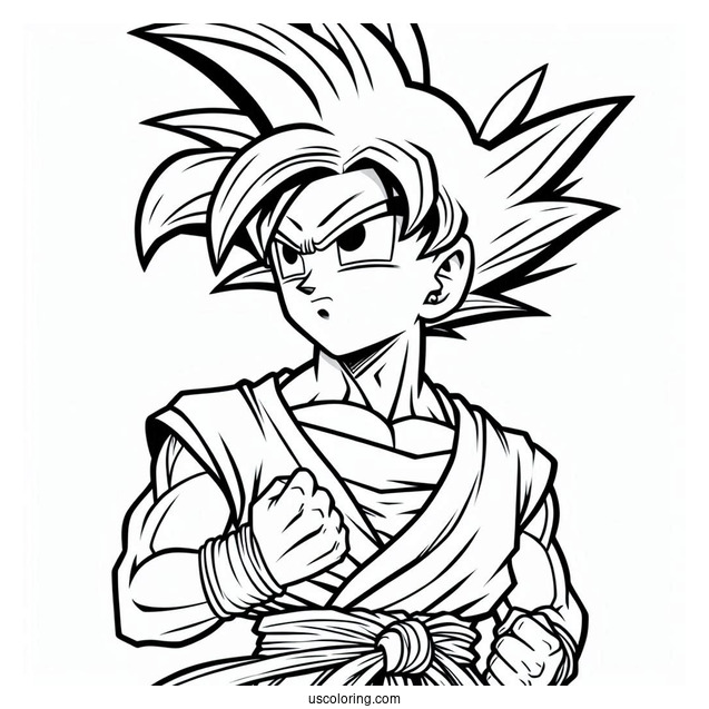 Coloring Page Of Young Goku