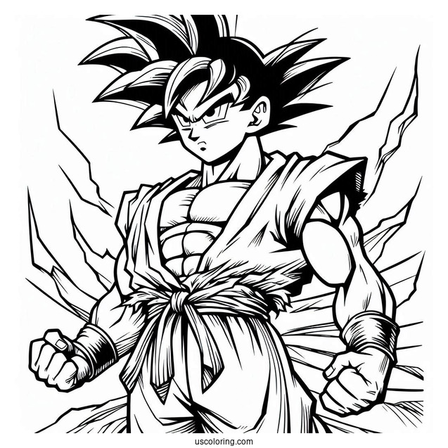 Goku Coloring Page For Kids