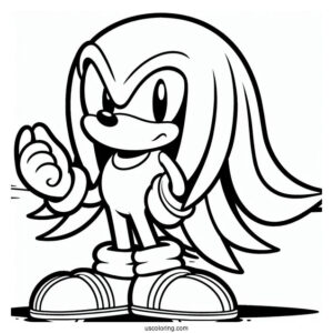 Knuckles The Echidna Coloring Page