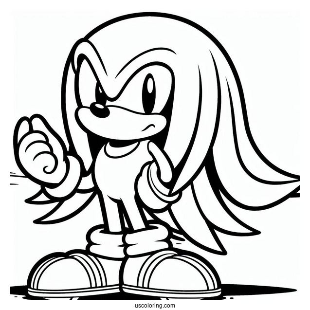 Knuckles The Echidna Coloring Page