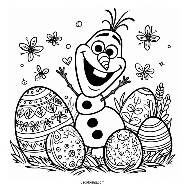 Easter Themed Olaf Coloring Page