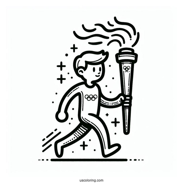 Olympics Coloring Page Torch For Kids