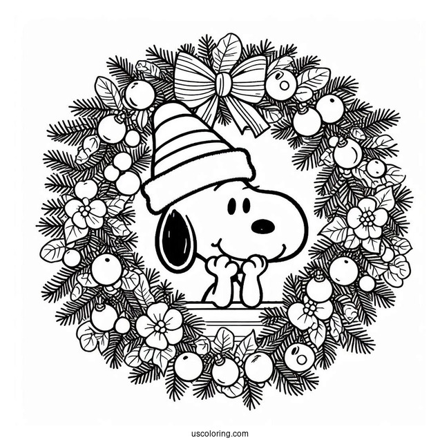 Snoop Themed Christmas Wreath To Color