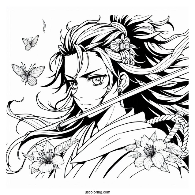 Manga Coloring Page Of The Elusive Samurai