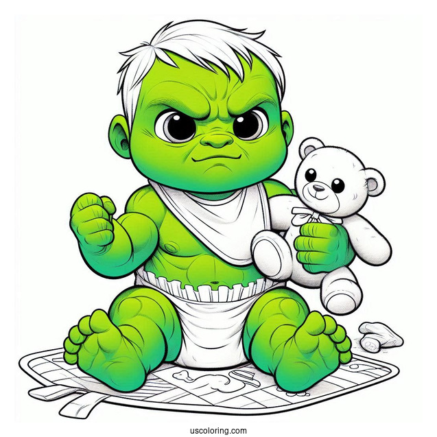 Angry Baby Hulk Coloring Sheet