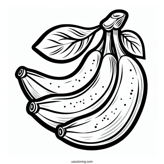 Easy Outline Of Banana For Preschoolers To Color