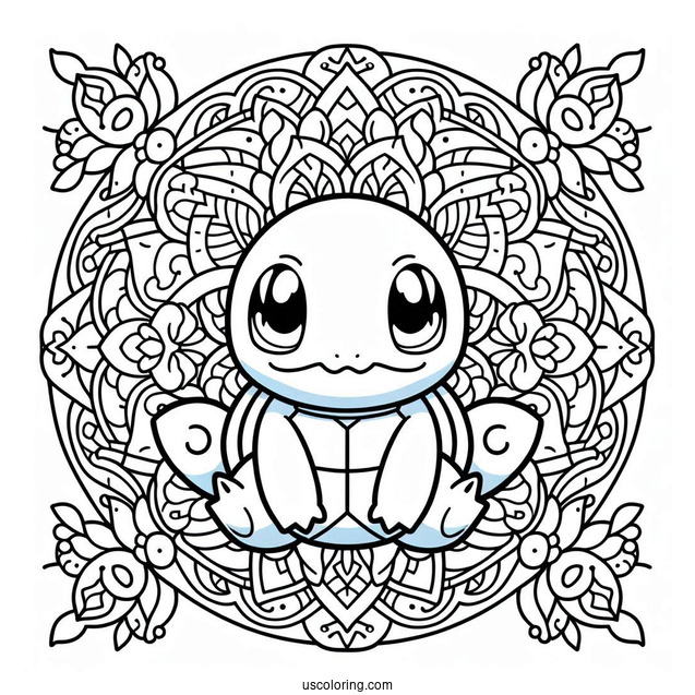 Squirtle Mandala Coloring Sheet For Kids