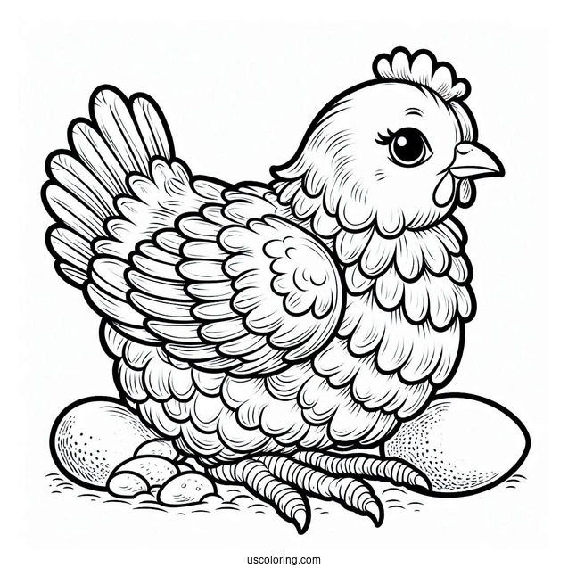 Brooding Hen Coloring Page