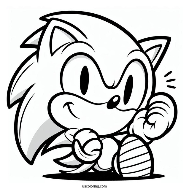 Smiling Sonic Coloring Sheet