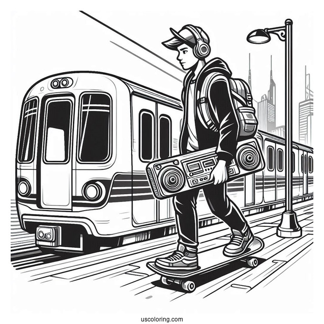 Subway Surfers Coloring Page Fresh Carrying A Stereo