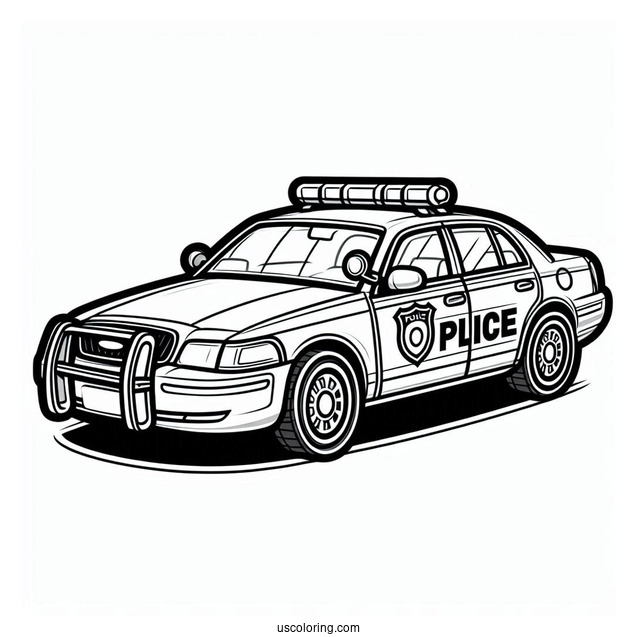 Simple Outline Of Police Car To Color
