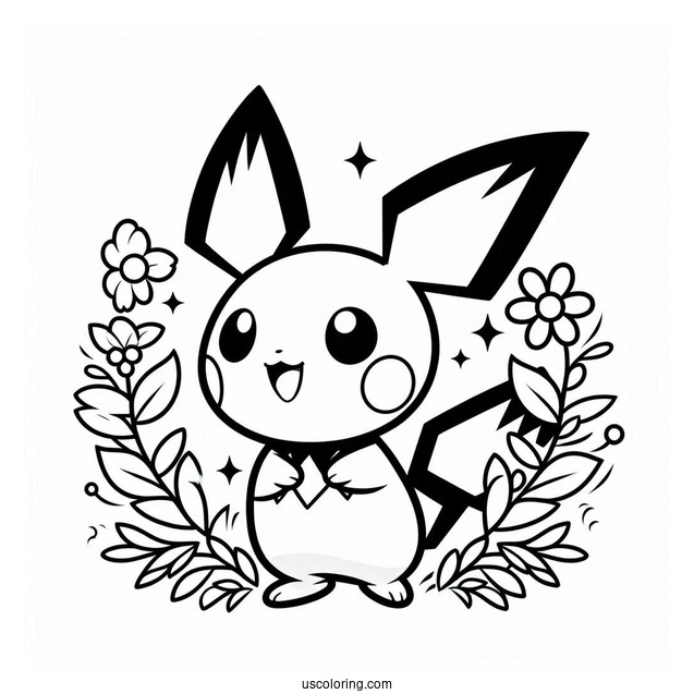 Pichu Pokemon Poster Coloring Page For Kids