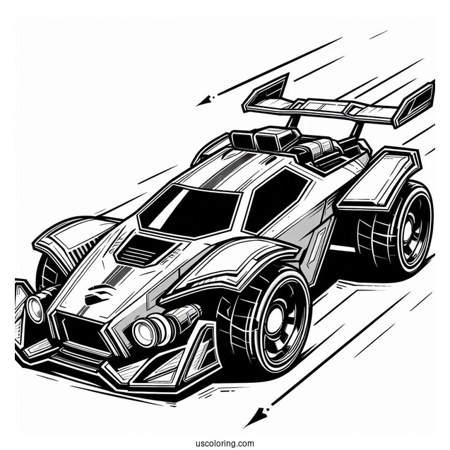Rocket League Coloring Page Batmobile For Kids