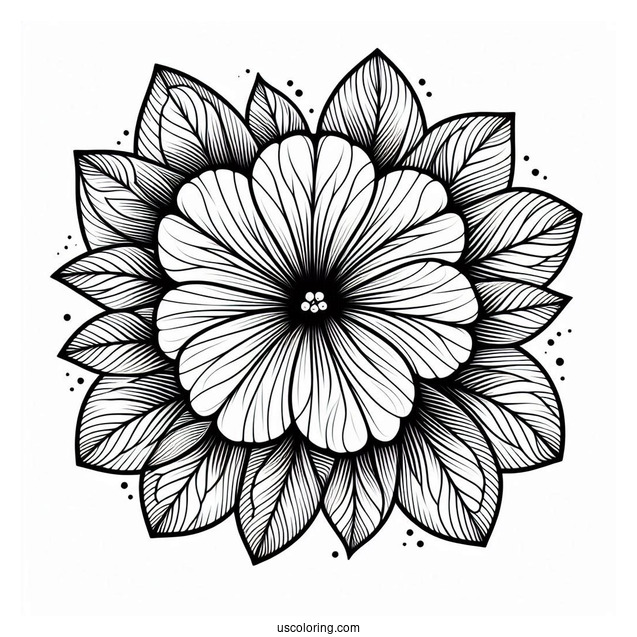 Flower Coloring Pages Of Simple Petunia Mandala