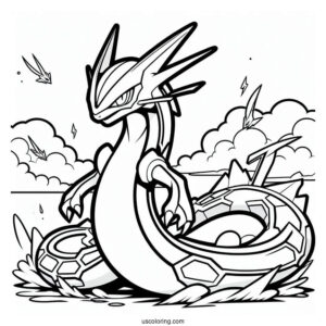 Mega Rayquaza Coloring Page