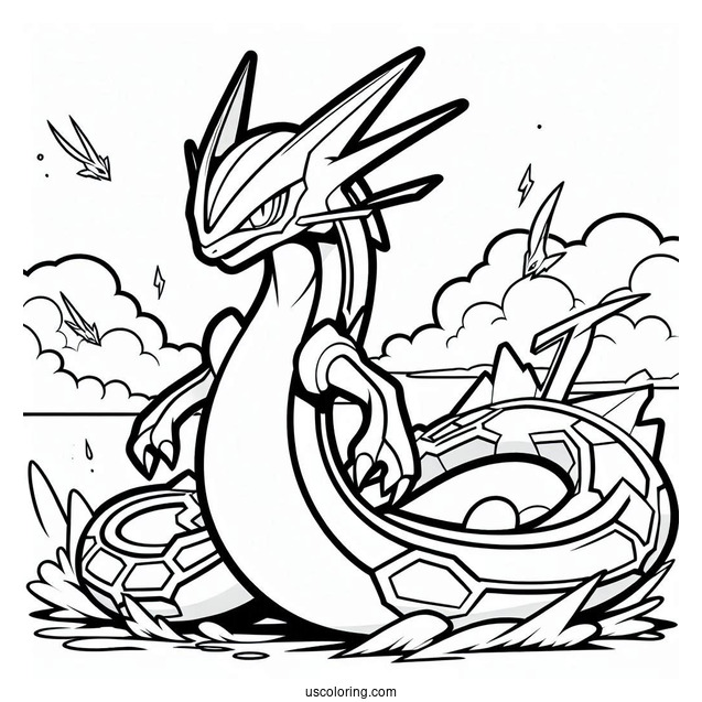 Mega Rayquaza Coloring Page