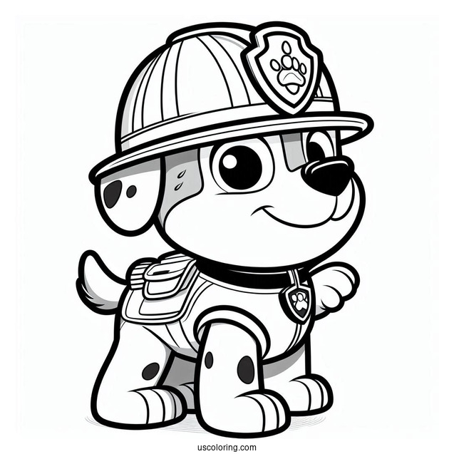 Rubble Dog Character Coloring Picture