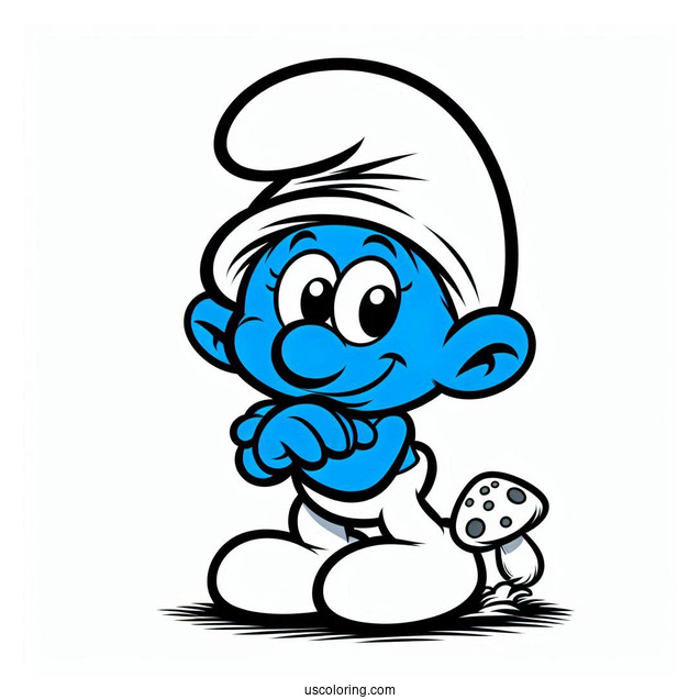 Cartoon Smurf Sassette Coloring In