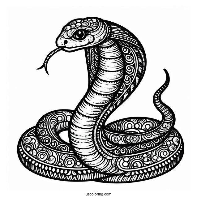 King Cobra Snake To Color