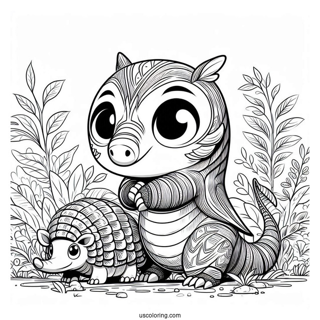 Raya And The Last Dragon Coloring Page Of Kawaii Tuk Tuk The Armadillo For Kids