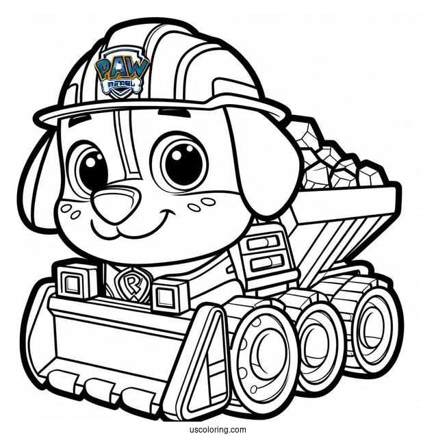 Easy Coloring Page Of Rubble From Paw Patrol