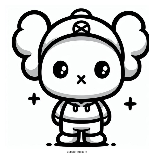 Chibi KAWS Coloring Page For Preschoolers