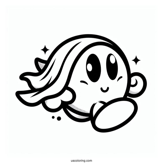 Simple Pac-Man Coloring Page With Cape For Preschoolers