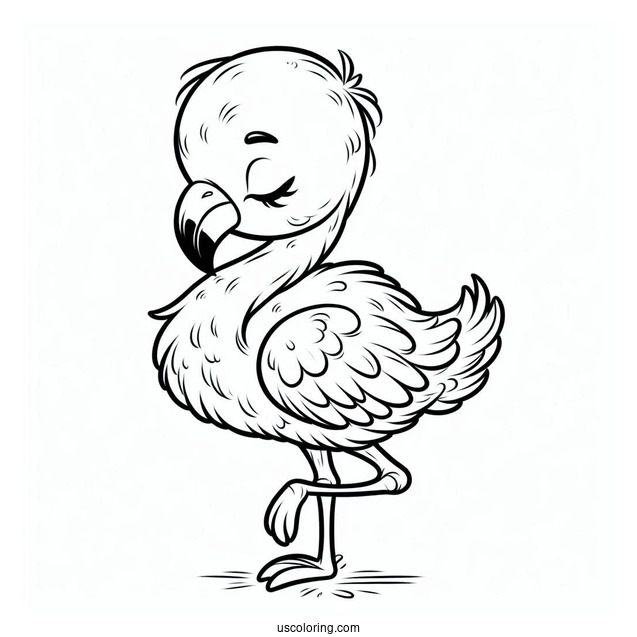 Adorable Baby Flamingo To Color