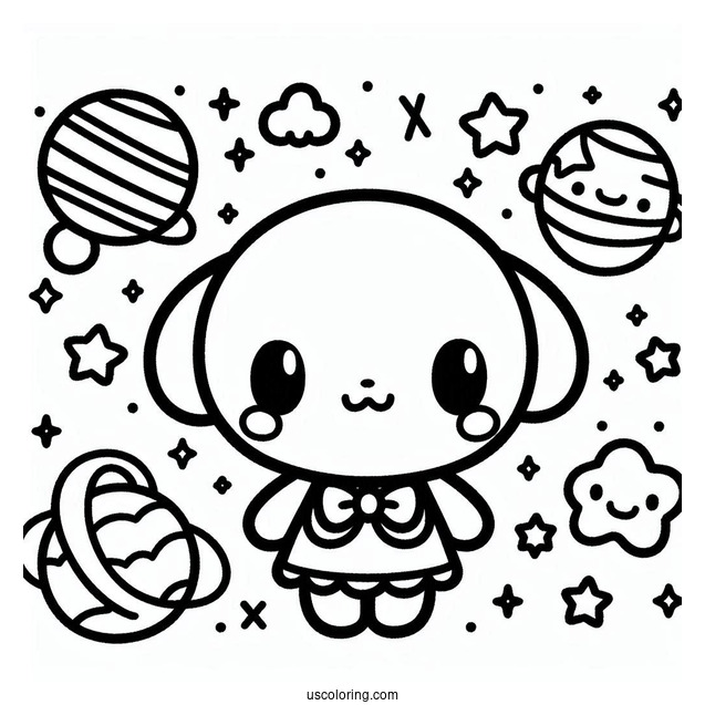 Sanrio Coloring Pages Of Simple Keroppi For Kids
