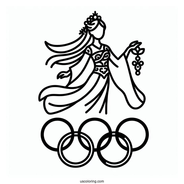 Simple Olympics Coloring Page Logo For Kids