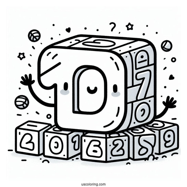Numberblocks Coloring Page 1 to 10 Waving