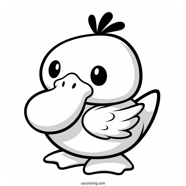 Psyduck Coloring Page Holding Its Head For Preschoolers
