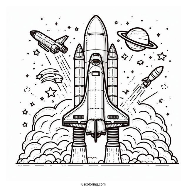 NASA Space Shuttle Discovery Coloring Page