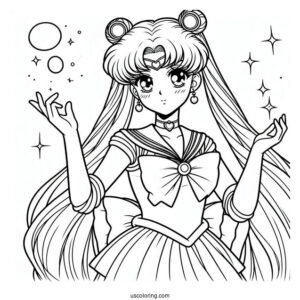 Usagi In Eternal Sailor Moon Costume Coloring In